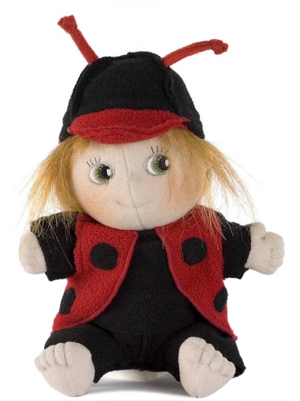 Swedish Rubens Barn Plush Doll with Ladybug Outfit